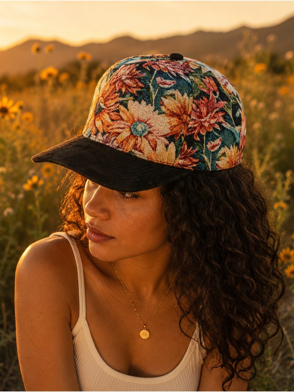 Floral Tapestry Baseball Cap - Multicolor